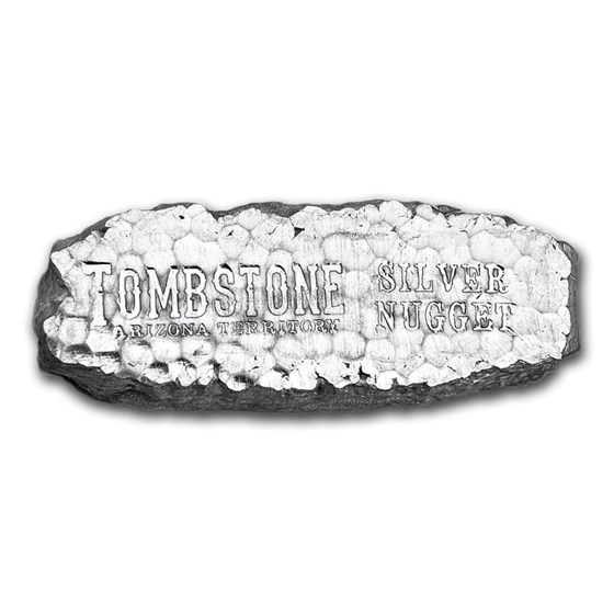 10 oz Silver Bar - Tombstone Silver Nugget 10 oz Silver Bar - Tombstone Silver Nugget